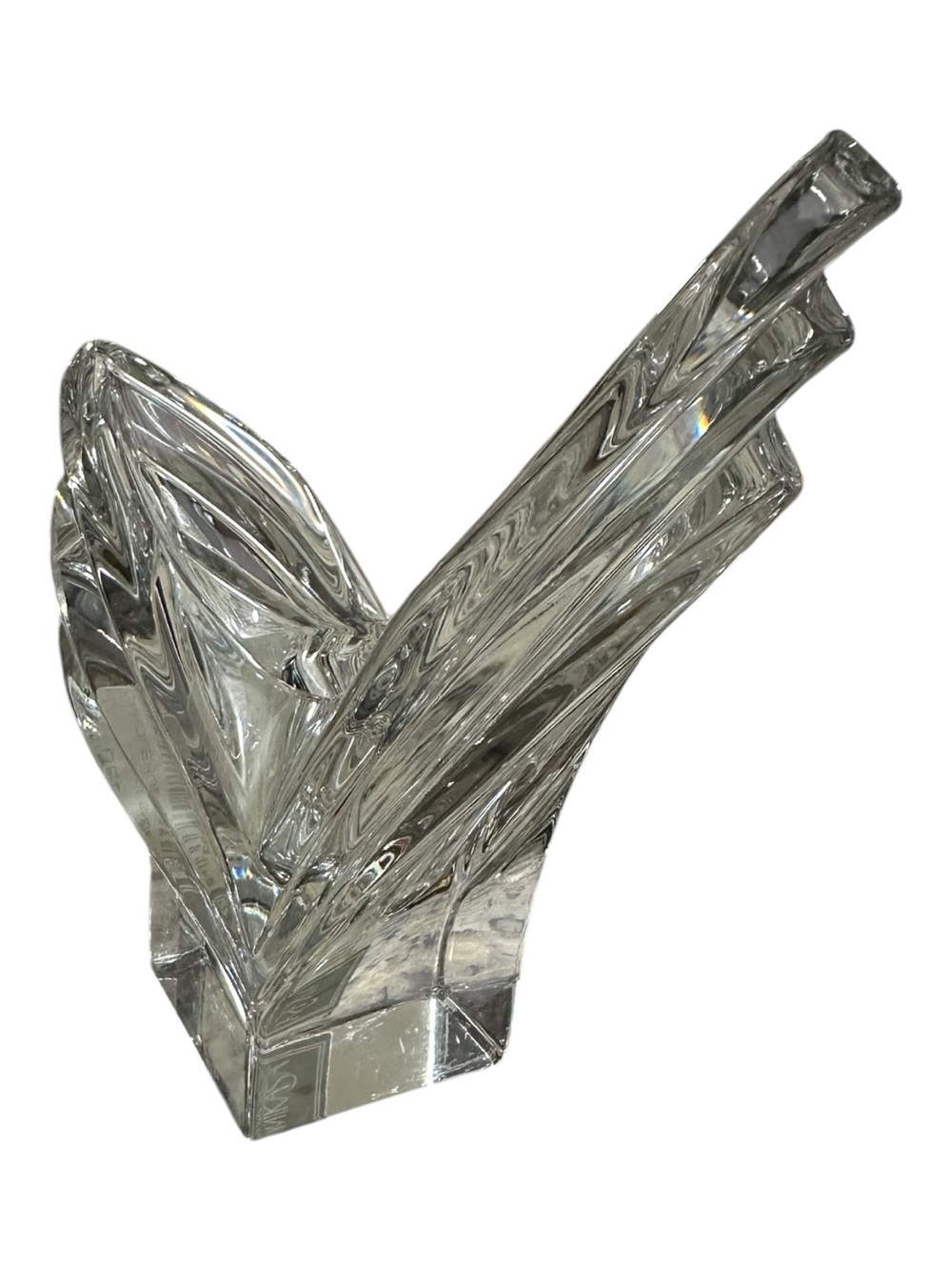 Vintage Mikasa Candlestick Holder Leaded Crystal Art Deco Design NWT